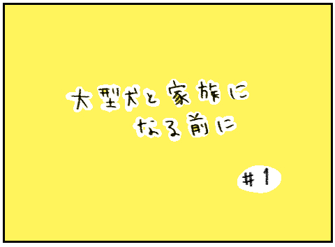 大型犬と家族になる前に①